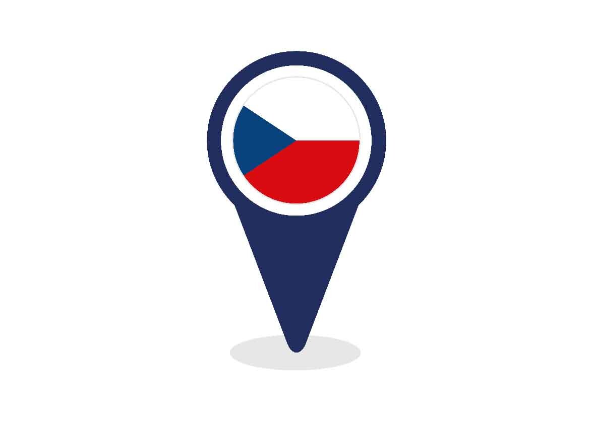 Map Pointer with Czech Republic Flag