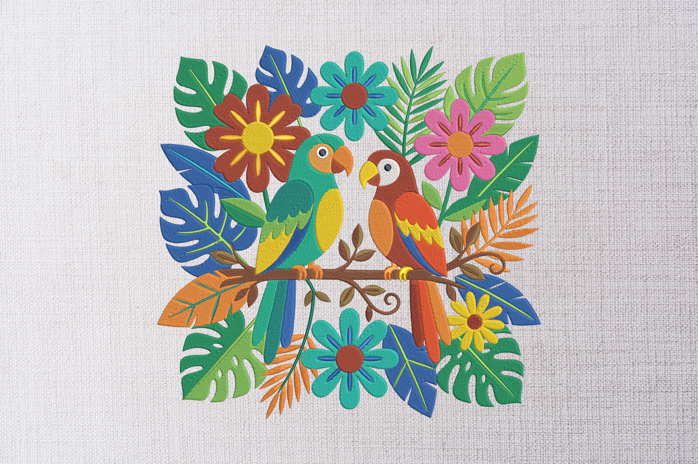 Mexican Otomi Birds Embroidery Design