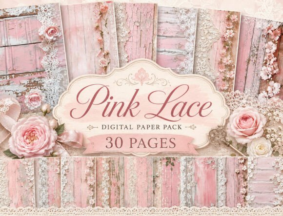Preview of Shabby Pink Wood Digital Paper