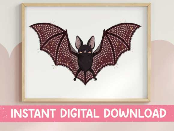Sparkly Bat Wings Wall Art