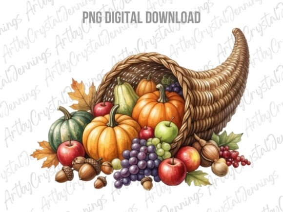 Thanksgiving Harvest Cornucopia PNG