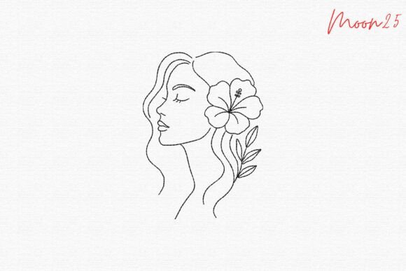 Tropical Bloom Woman Silhouette