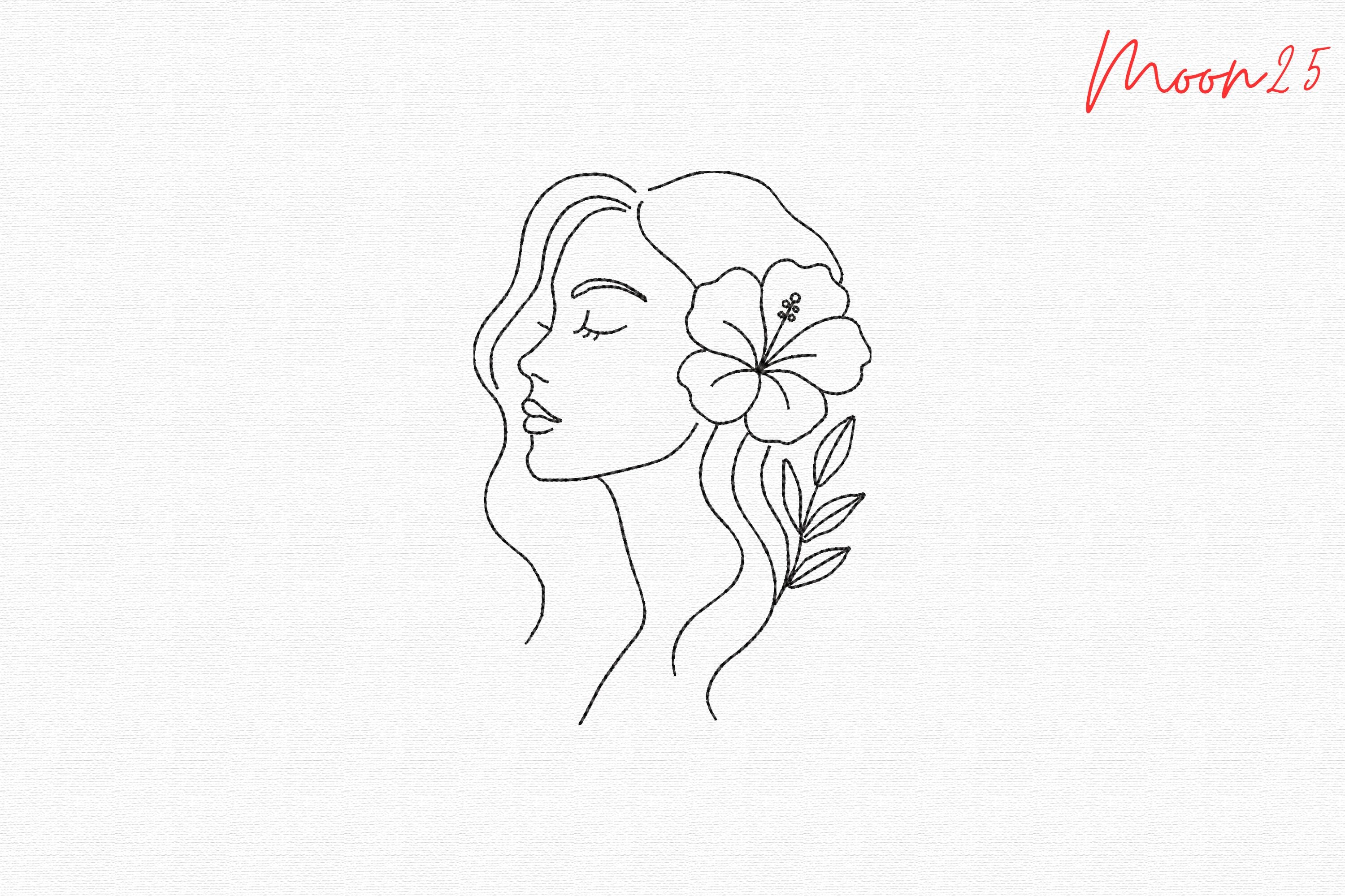 Tropical Bloom Woman Silhouette