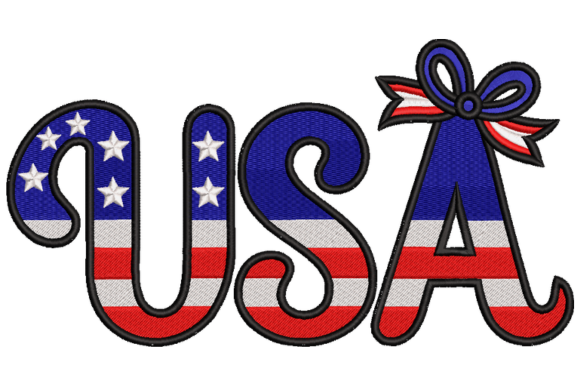 USA Patriotic Embroidery Design