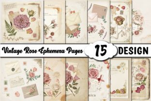 Vintage Rose Ephemera Junk Journal Graphic by CraftArt2 · Creative Fabrica