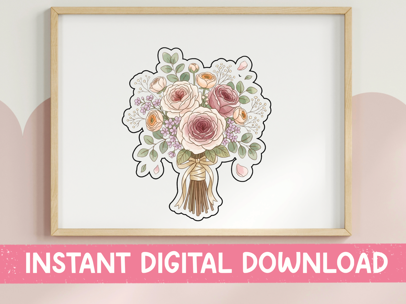 Watercolor Floral Wedding Bouquet