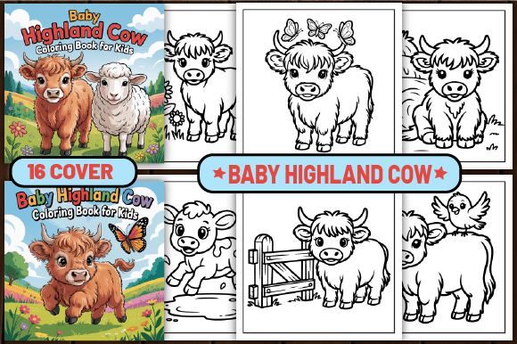 70 Baby Highland Cow Coloring Pages