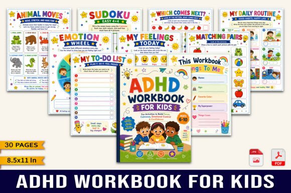 ADHD Workbook for Kids (Ages 6–10)