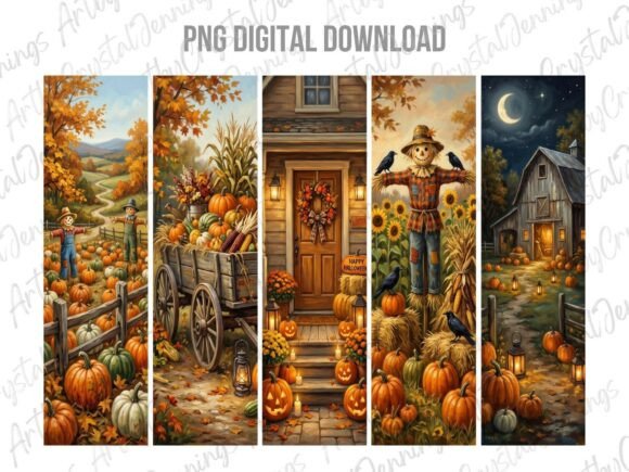Autumn Harvest Scarecrow Brushstroke PNG