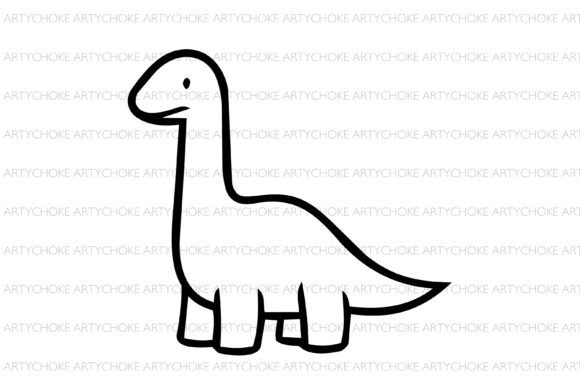 Brontosaurus Dinosaur SVG Doodle