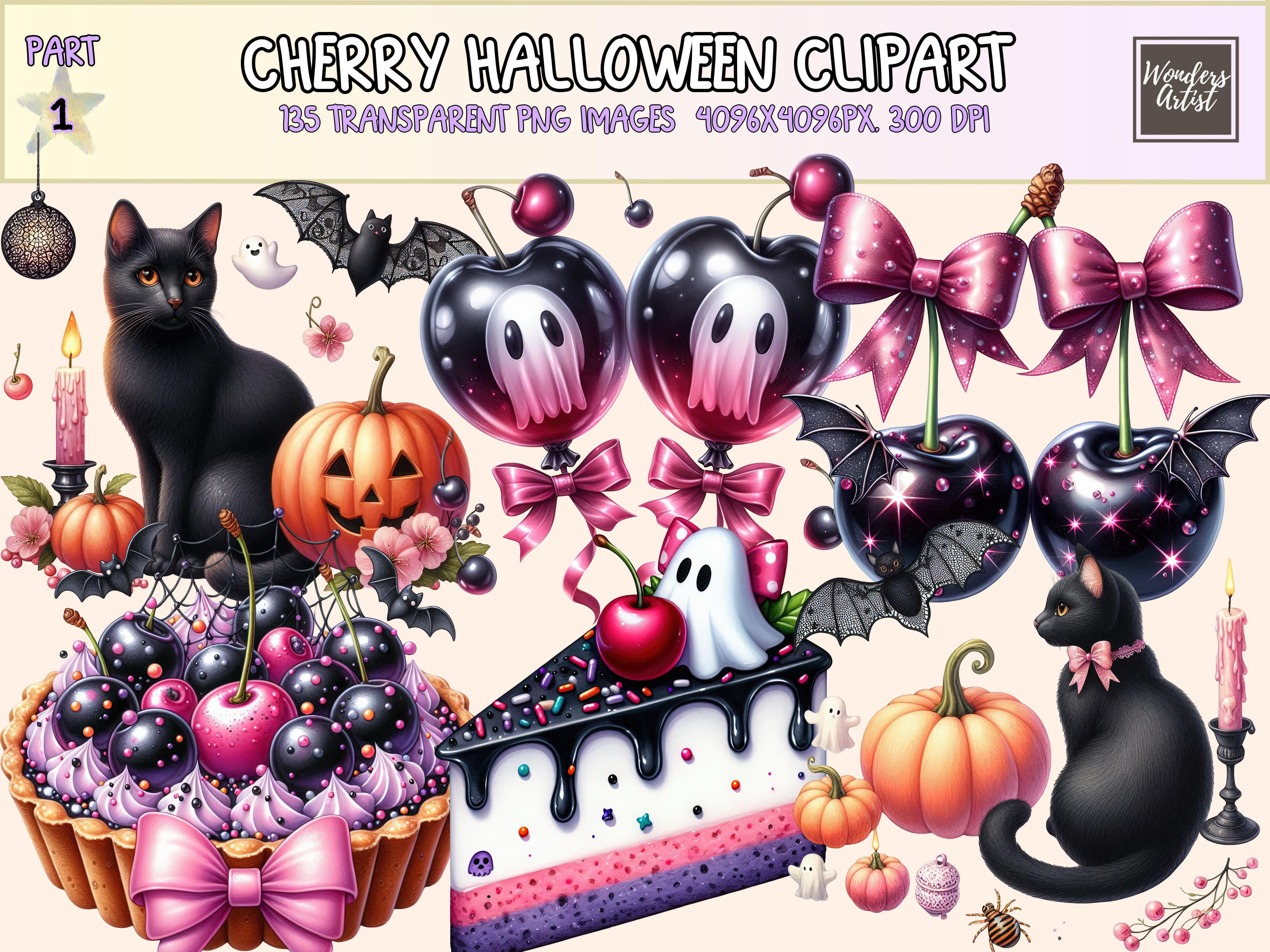Cherry Halloween Clipart Graphic by Wonders Artist · Creative Fabrica
