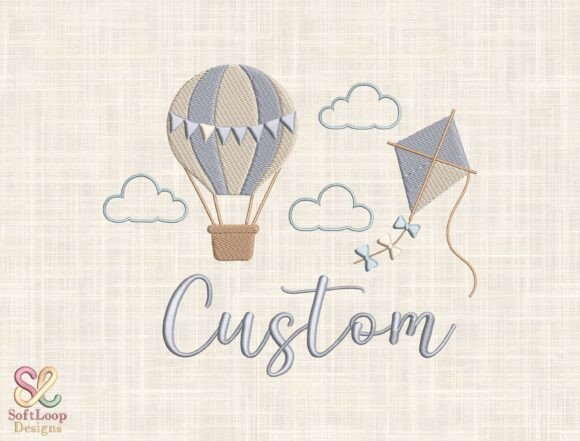 Custom Hot Air Balloon Embroidery Design