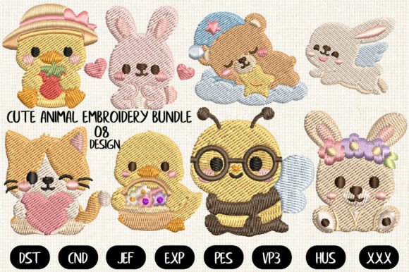 Cute Animal Embroidery Bundle