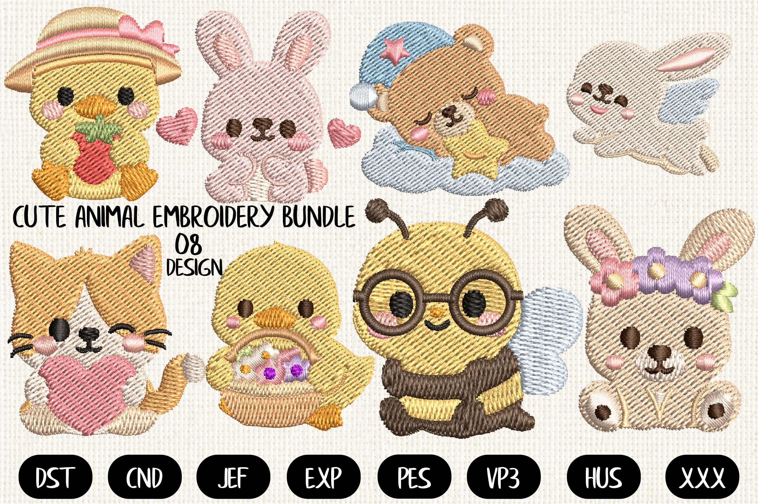 Cute Animal Embroidery Bundle