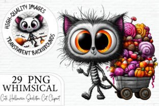 Cute Halloween Skeleton Cat Clipart Graphic by Artoya · Creative Fabrica