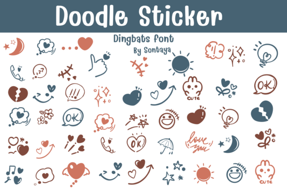 Preview of Doodle Sticker dingbat font