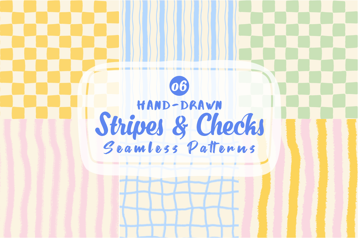 Hand Drawn Stripes & Checks Patterns