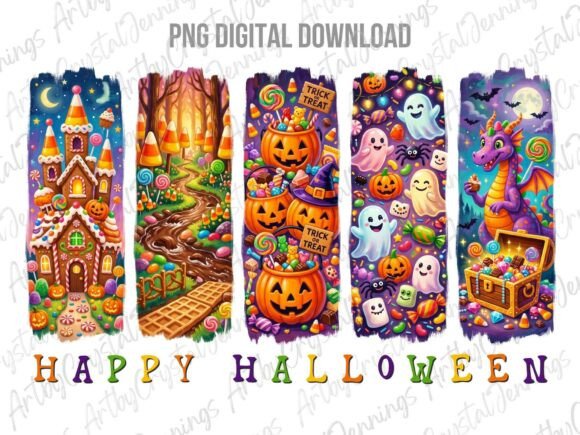 Happy Halloween Candy Treat Brushstroke