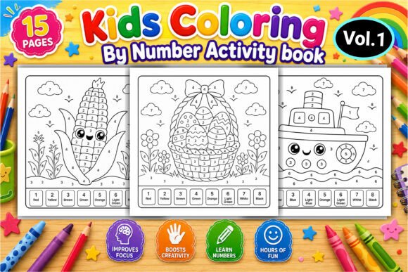 Preview of Kids Color by Number Coloring Pages coloring pages for kids