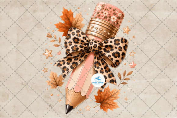 Leopard Teacher Fall Coquette Pencil Png