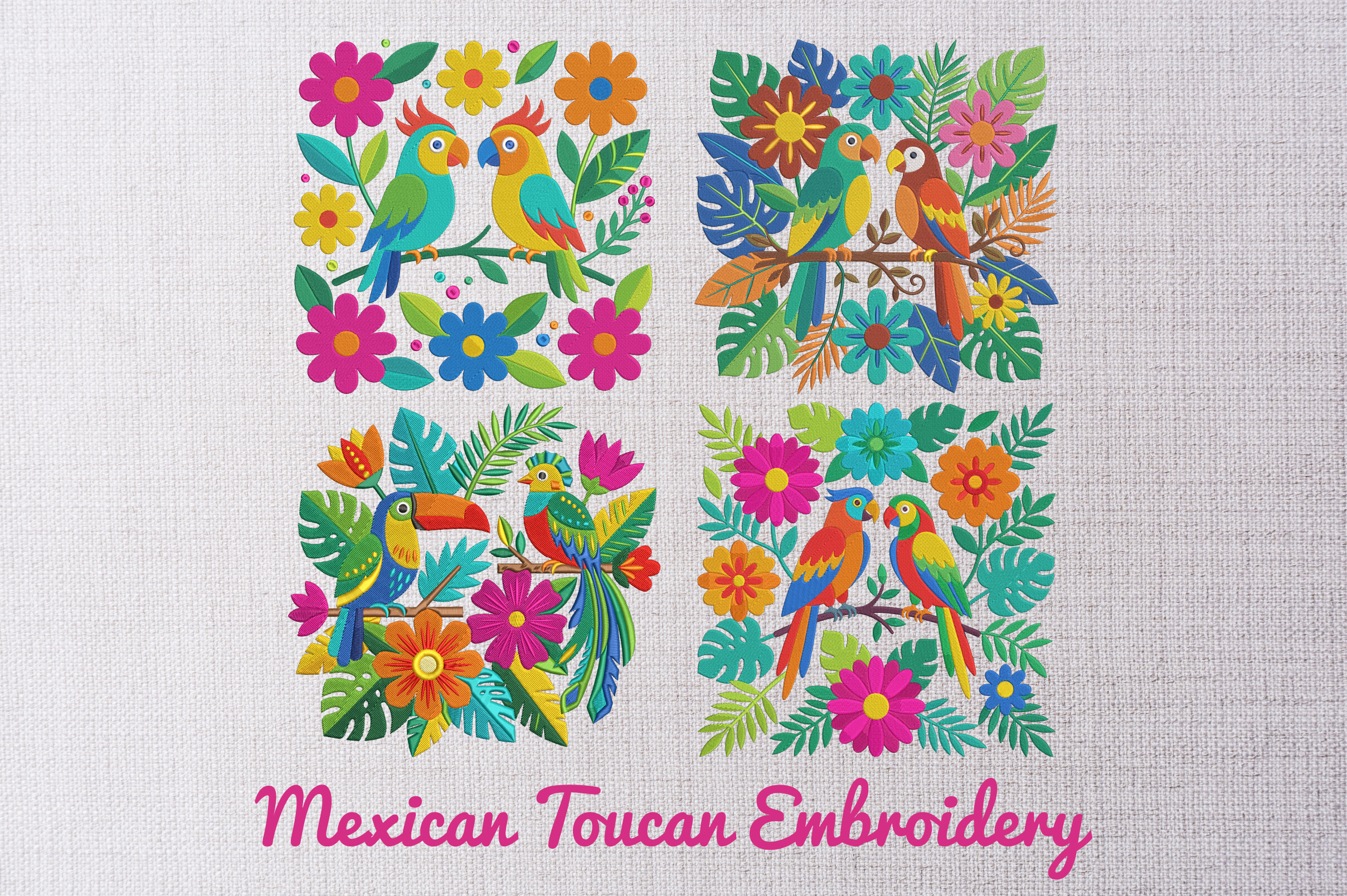 Mexican Toucan Embroidery Bundle