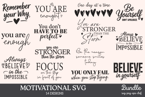 Motivational Quotes SVG Bundle