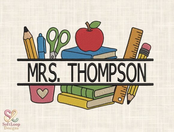 Personalized Teacher Embroidery Design