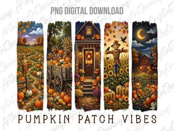 Pumpkin Patch Fall Harvest Brushstroke
