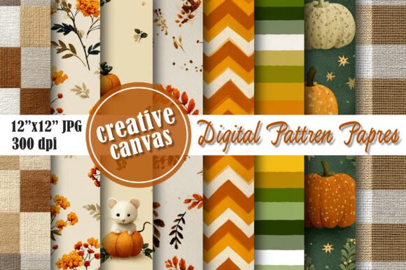 Rustic Autumn Digital Paper Bundle