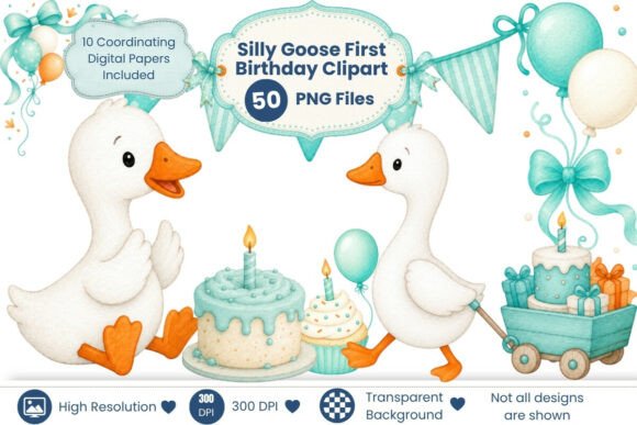 Silly Goose Birthday Clipart
