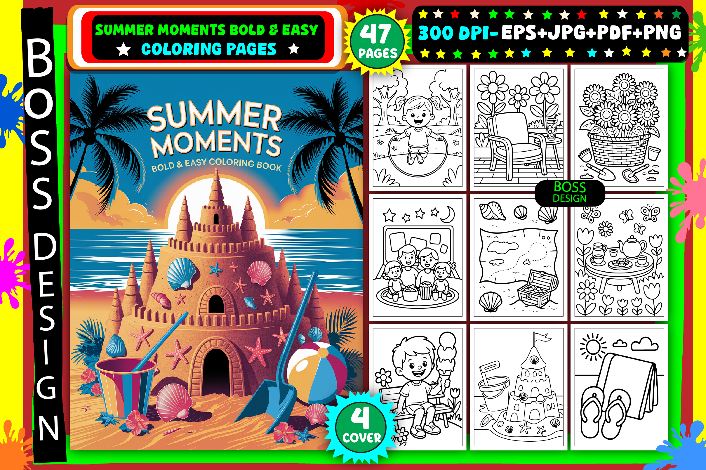 Summer Moments Bold & Easy Coloring Book