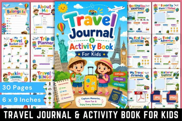 Travel Journal & Activity Book for Kids