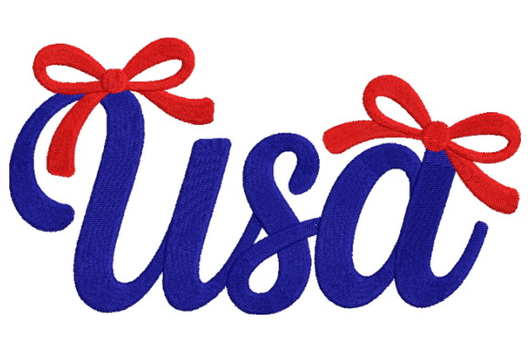 USA Bow Embroidery Design