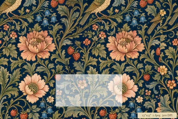 William Morris Floral Bird Pattern