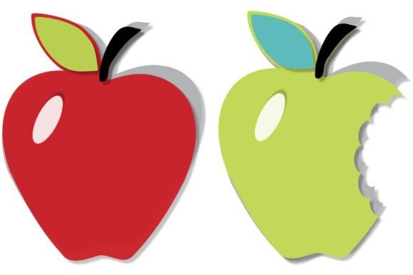 2 Apples Shaped Greeting Card