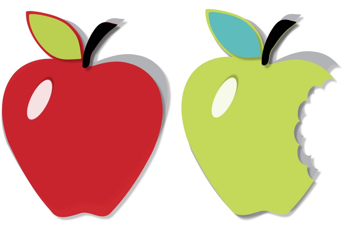 2 Apples Shaped Greeting Card