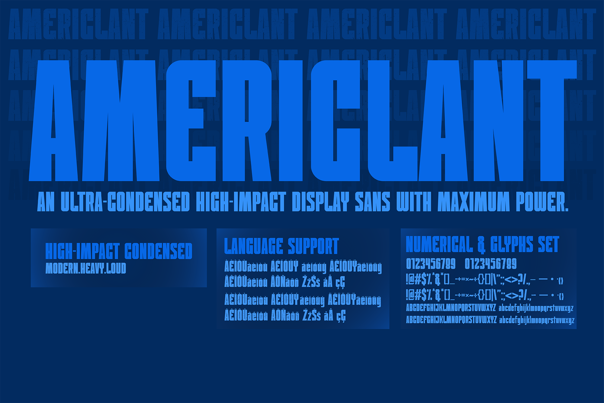 Americlant preview: bold display poster typeface