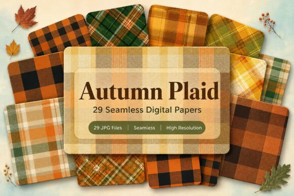 Autumn Plaids Digital Paper Set