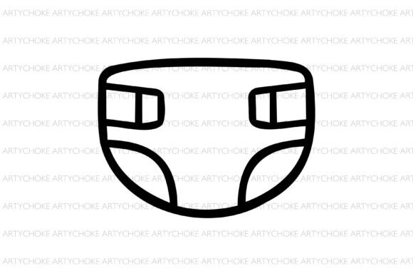 Baby Diaper SVG Doodle