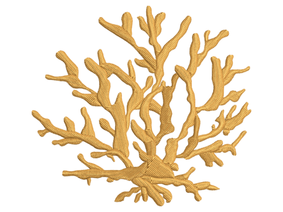 Beige Coral Reef Machine Embroidery