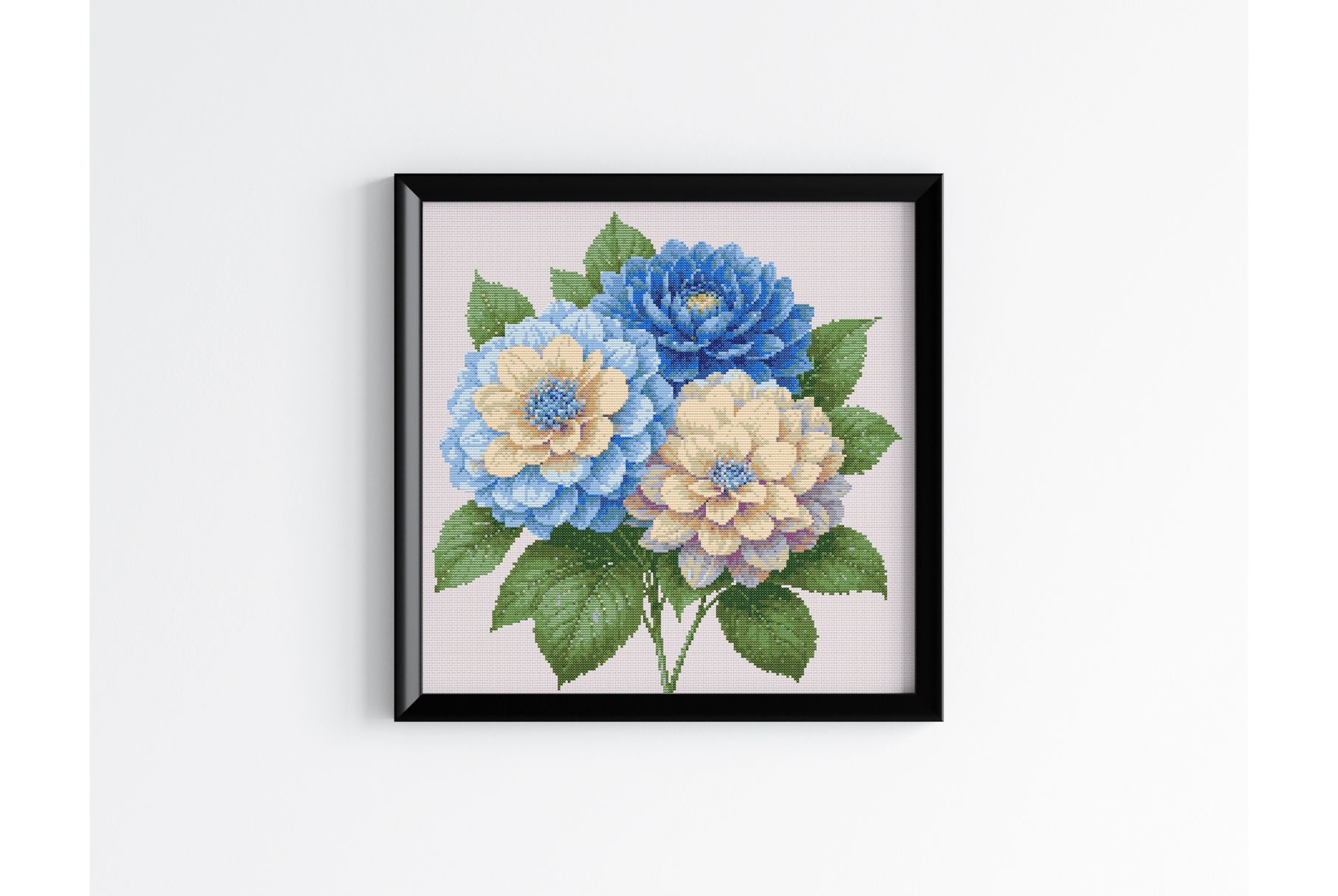 Blue Hydrangea Cross Stitch Pattern PDF