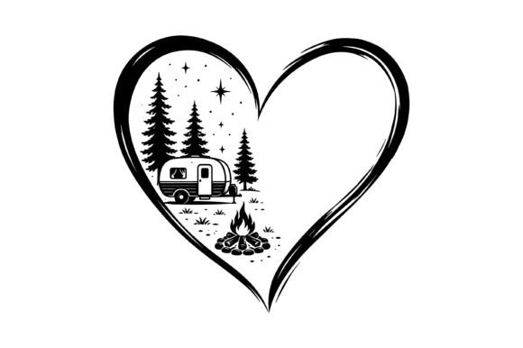 Camping Heart SVG Design