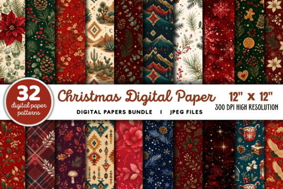 Christmas Digital Paper Bundle