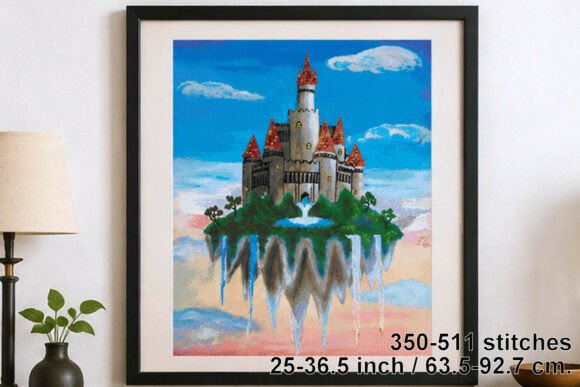 Cross Stitch Floating Castle Island File