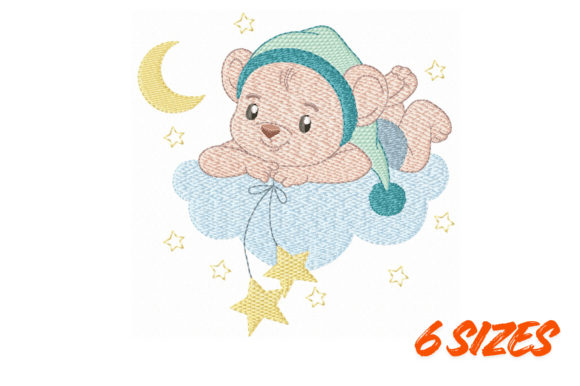 Dream Teddy Bear Embroidery Design