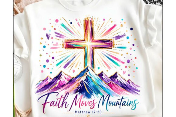 Faith Moves Mountains Christian Bible Ve Graphic T-shirt Designs By Design December