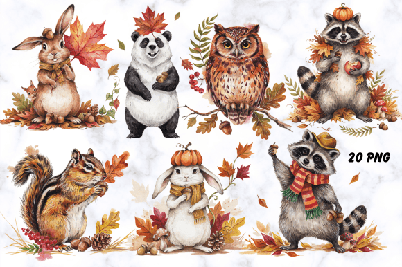 Fall Woodland Animal Clipart