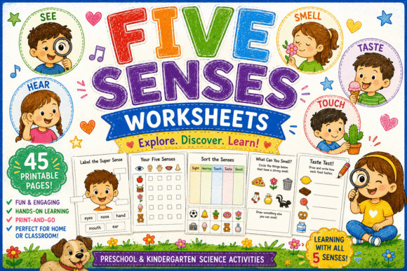 Five Senses Worksheets | 45 Printables