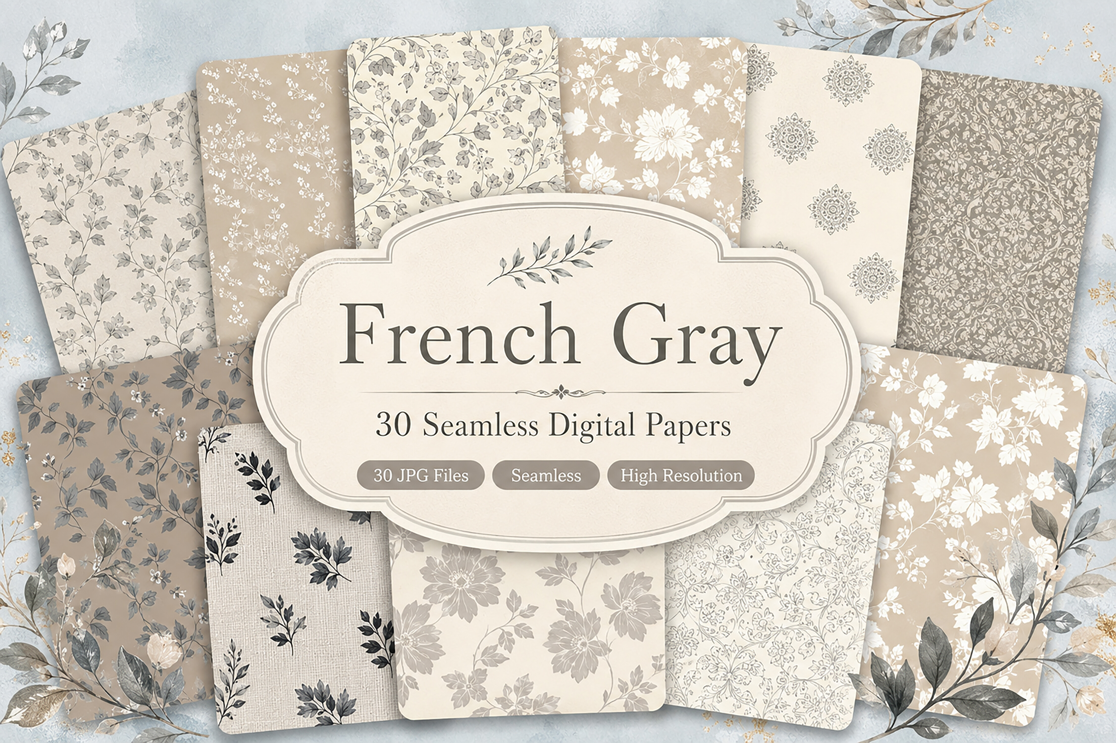 French Gray Pattern Bundle