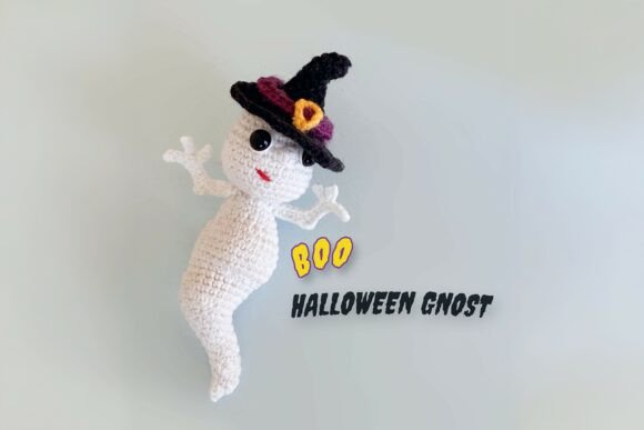 Halloween Gnost with Hat Crochet Pattern